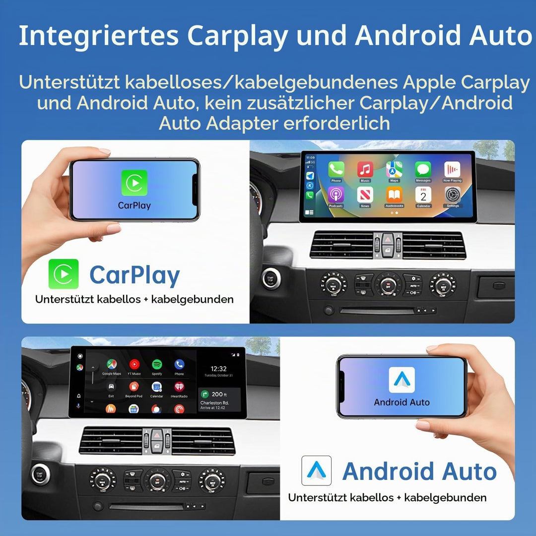 Road Top Autoradio 12,3 Zoll CarPlay Bildschirm für BMW 5er E60/E61 mit CCC | für BMW 5er E60/E61 mi
