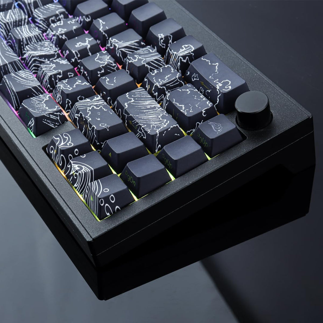 PBT Tastenkappen, 135 Tasten Double Shot Tastenkappen Seite graviert Transparent Keycap Set Cherry P