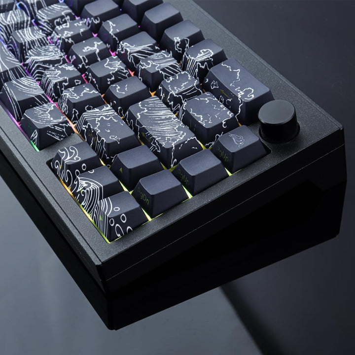 PBT Tastenkappen, 135 Tasten Double Shot Tastenkappen Seite graviert Transparent Keycap Set Cherry P