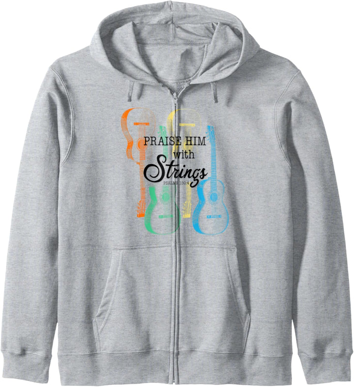 Guitar Praise Him With Strings Psalms 150 Kapuzenjacke