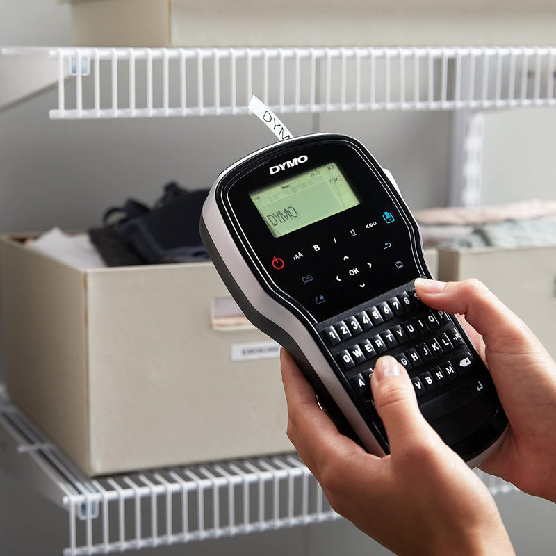 DYMO LabelManager 280 Wiederaufladbares Handheld-Etikettendrucker-Set, QWERTY-Tastatur, mit 2 Rollen