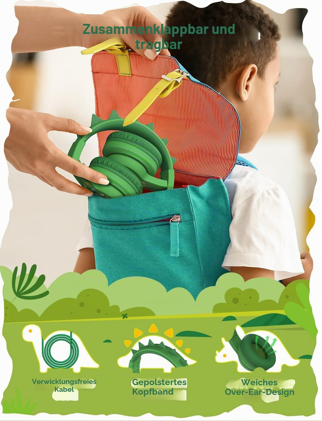iClever Kinder Kopfhörer, Kinderkopfhörer mit Kabel 85dBA Sichere Lautstärke, HS19S Stereo-Sound Ove