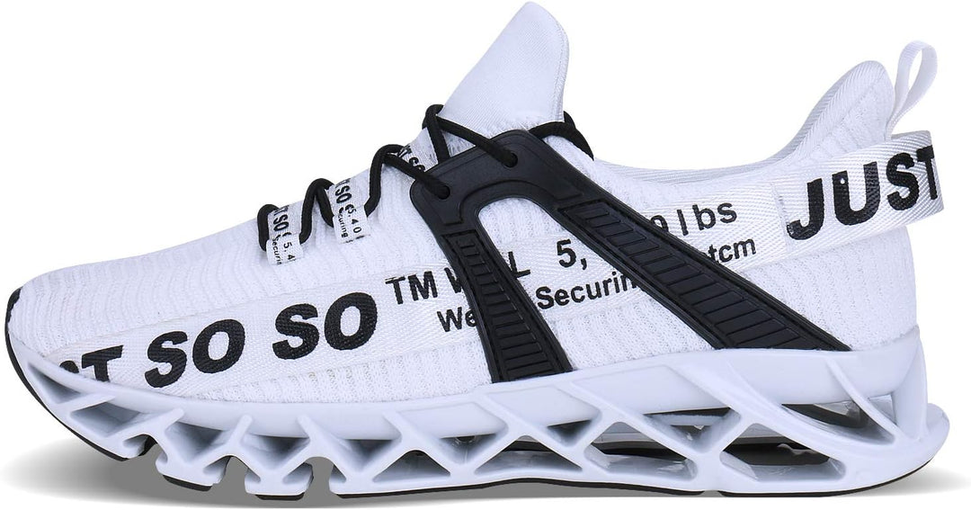 Wonesion Herren Fitness Laufschuhe Atmungsaktiv rutschfeste Mode Sneaker Sportschuhe 40 EU 2 Weiss,