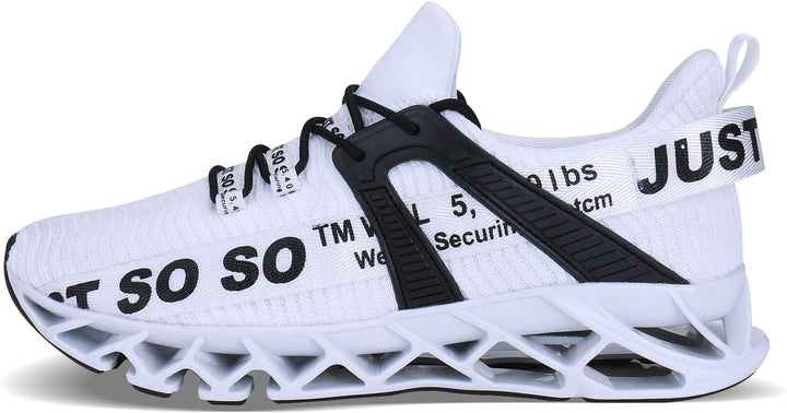 Wonesion Herren Fitness Laufschuhe Atmungsaktiv rutschfeste Mode Sneaker Sportschuhe 40 EU 2 Weiss,