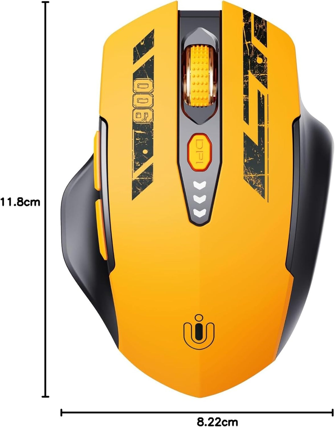 Uineer Bluetooth Maus, Tri-Mode (BT 5.0/4.0+2.4G Hz, sichtbarer Batteriestand, wiederaufladbare ergo