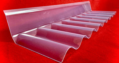 PVC Sinus Wellplatte 76/18 Wandanschluss in transparent, glasklar - Platte - PROFI QUALITÄT - Breite