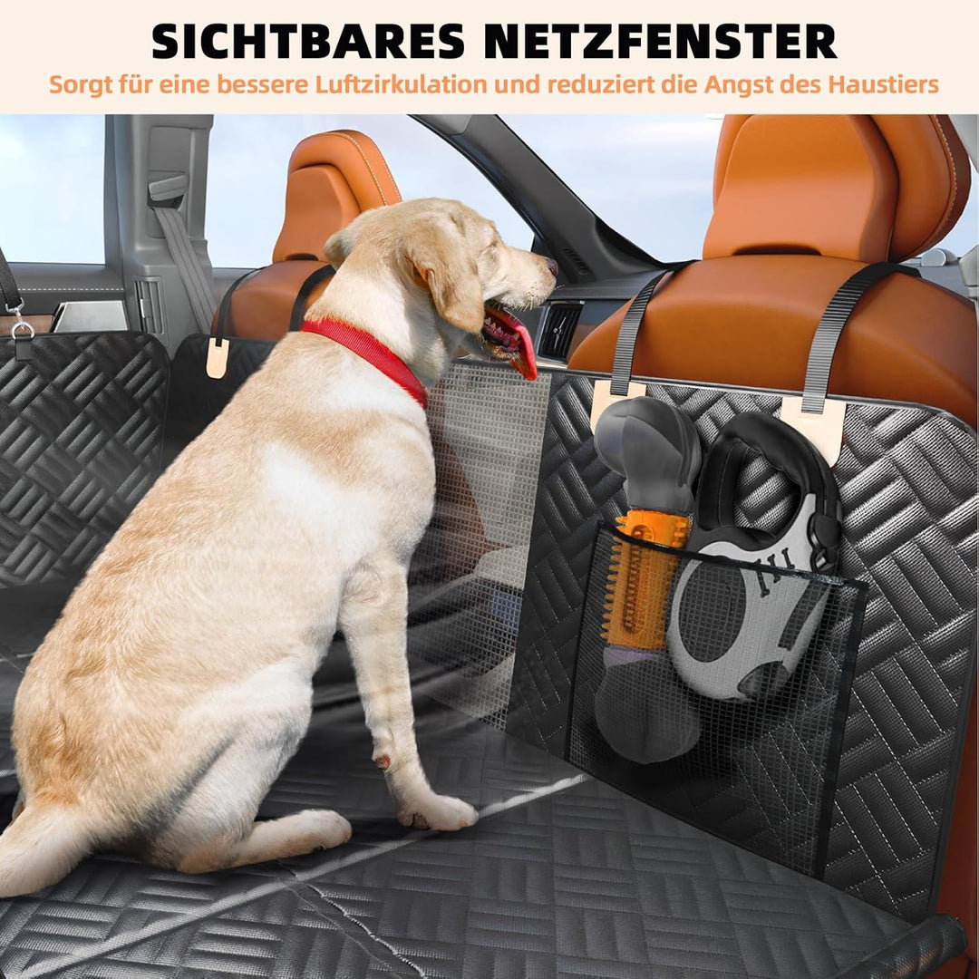 Hundedecke für Auto Rückbank,Hundesitzbezug mit Harter Unterseite hält 180KG,Rücksitz mit Seitenschu