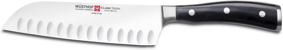 Wüsthof Santoku, Classic Ikon (4176-7), 17 cm Klingenlänge, mit Kullen, geschmiedeter Doppelkropf, r