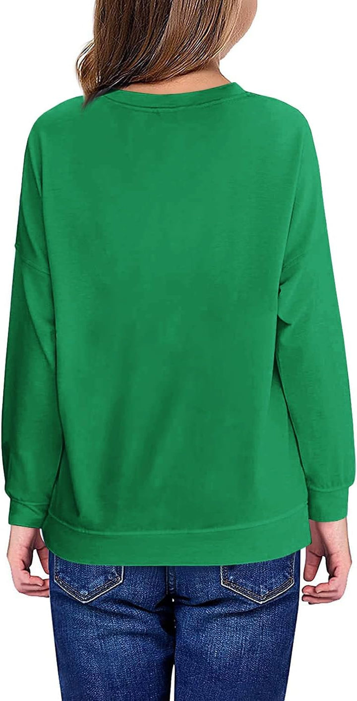 Haloumoning Sweatshirt Mädchen Weihnachtspullover Lustig Rundhals Pullover Winter Oberteile für Kind