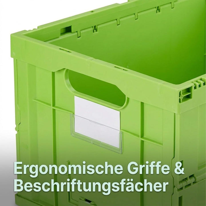 Relaxdays Profi Klappbox, stabil, Gewerbe, hochwertiger Kunststoff, Qualität, 60L, Kiste, HBT 31,5 x