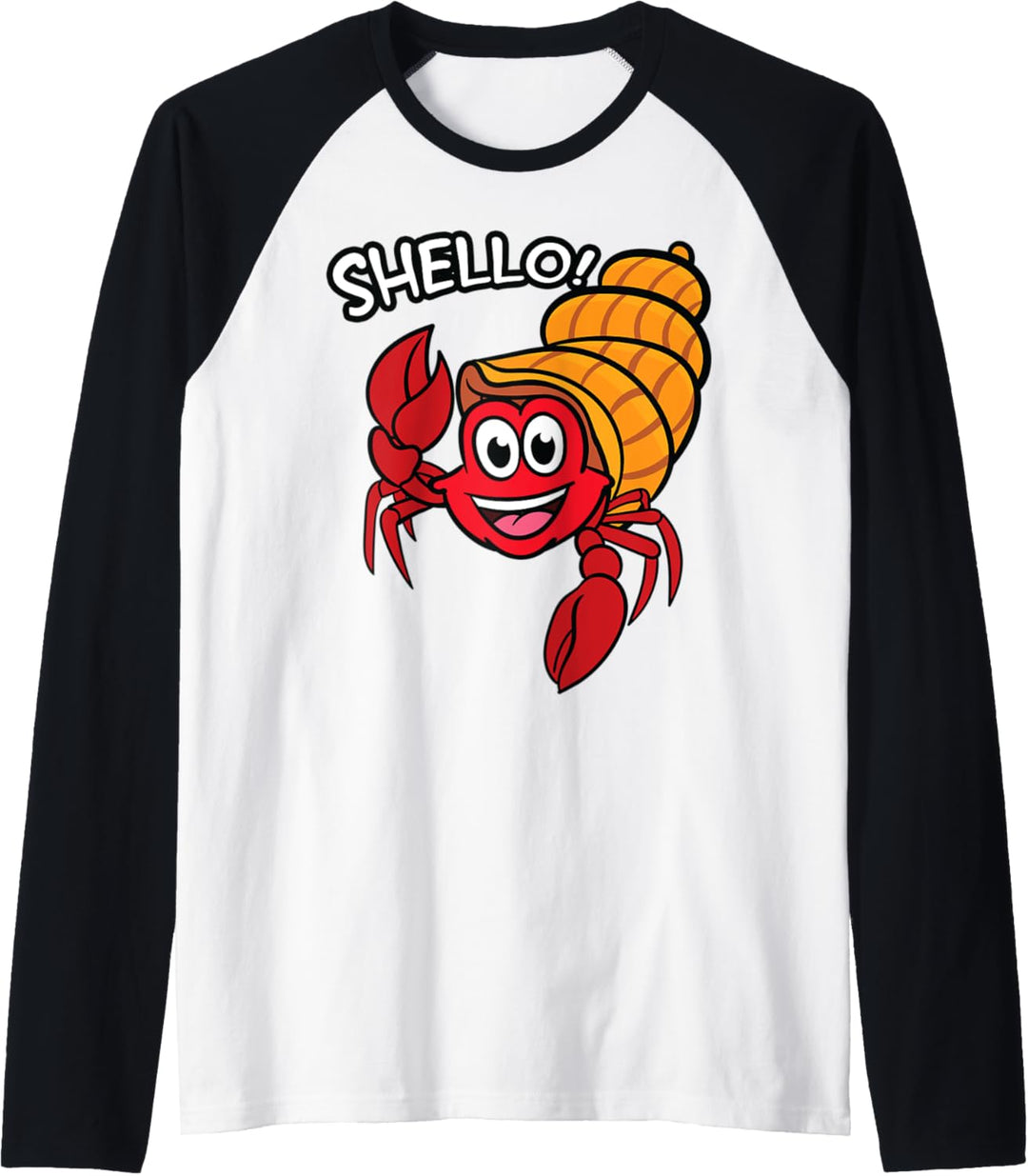 Shello Einsiedlerkrebs Muschel Hallo Pun Tier Schalentier Raglan
