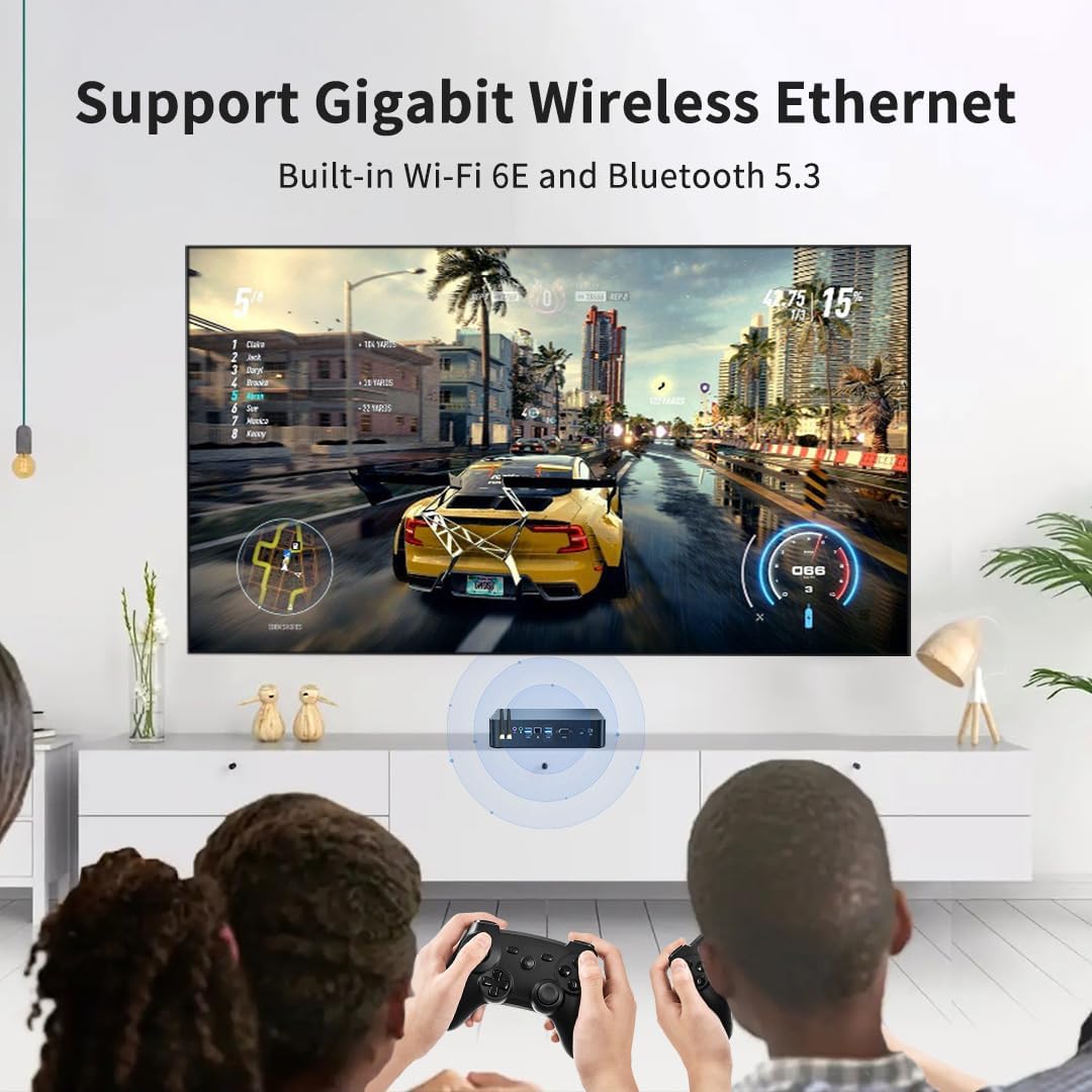 Mavsloly Mini PC mit Core i9-11900H, 32G RAM, 1T SSD Desktop Computer, 4K, 1x HDMI, 1x VGA Dual Disp