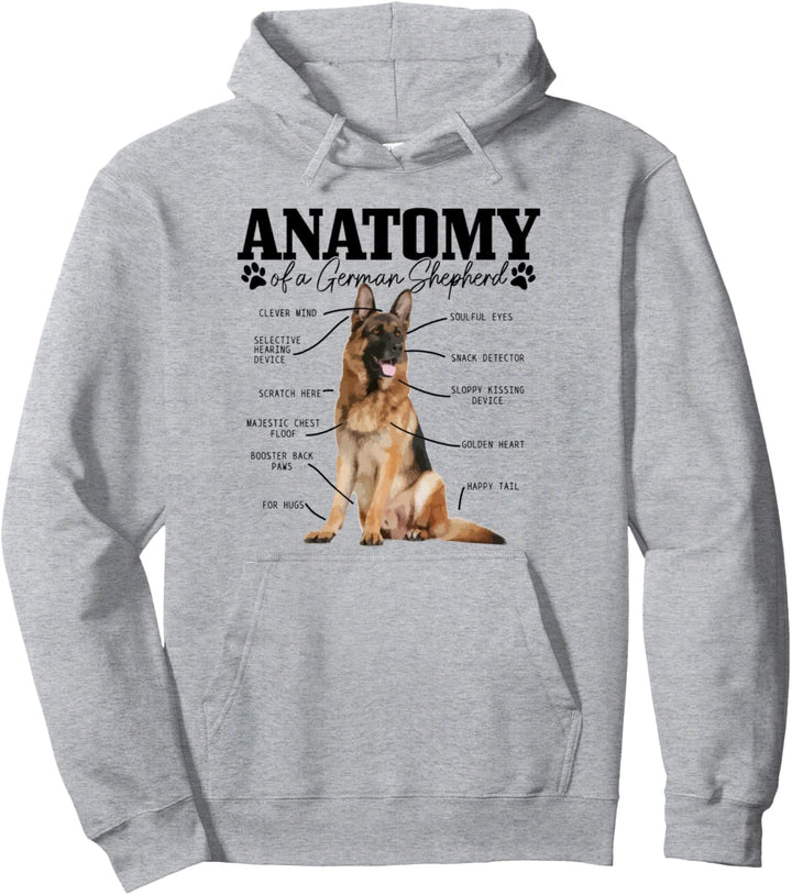 Anatomy Of A German Shepherd Lustiger Hund Mutter Papa Pullover Hoodie