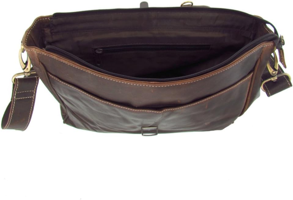 Messenger Aktentasche Wasserbüffel Leder Bag in 3 Grössen Natural Leder Tasche mit Schloss 40,0 x 30