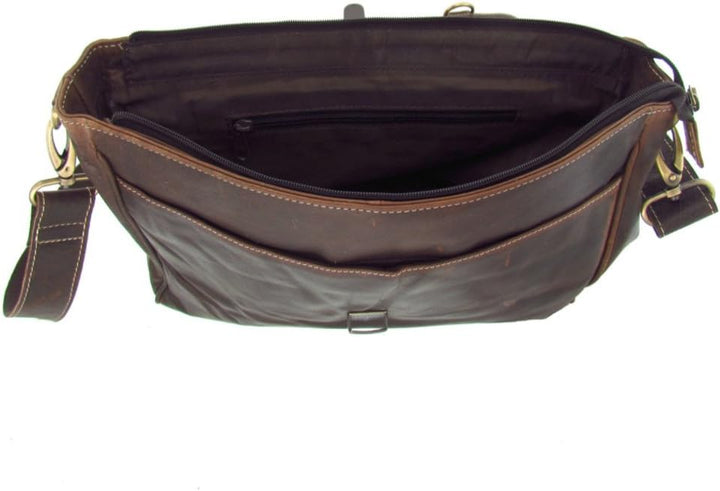Messenger Aktentasche Wasserbüffel Leder Bag in 3 Grössen Natural Leder Tasche mit Schloss 40,0 x 30