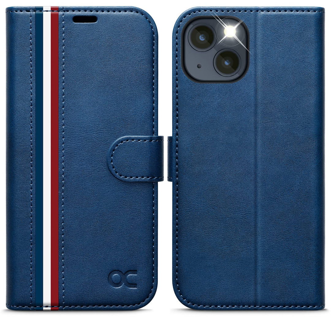 OCASE iPhone 14 Hülle Handyhülle [Premium PU Leder] [Kartenfach] [Magnetverschluss] RFID Schutzhülle