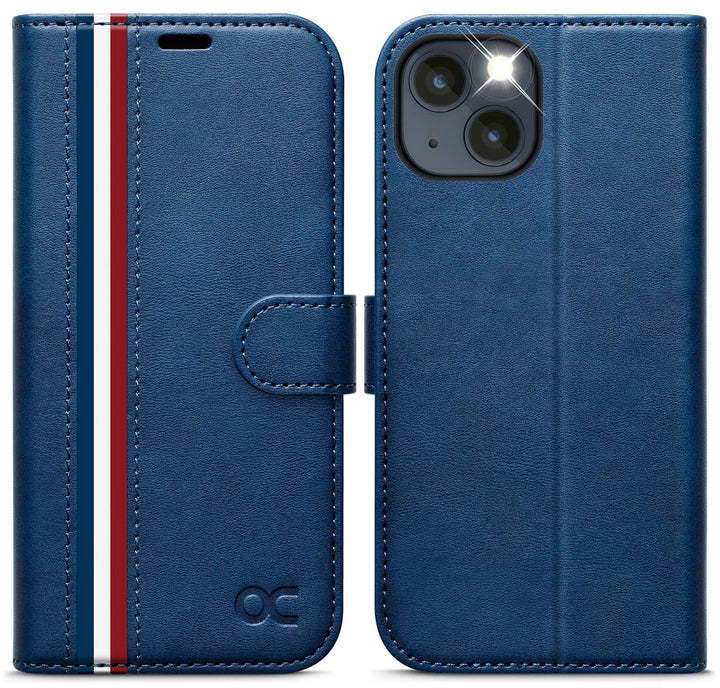 OCASE iPhone 14 Hülle Handyhülle [Premium PU Leder] [Kartenfach] [Magnetverschluss] RFID Schutzhülle