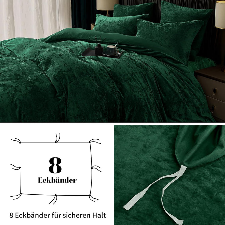 PHF Samt Bettwäsche 135x200, Luxus Flauschig Bettwäsche 135x200 cm mit 2er Kissenbezüge 80x80 cm, Ku