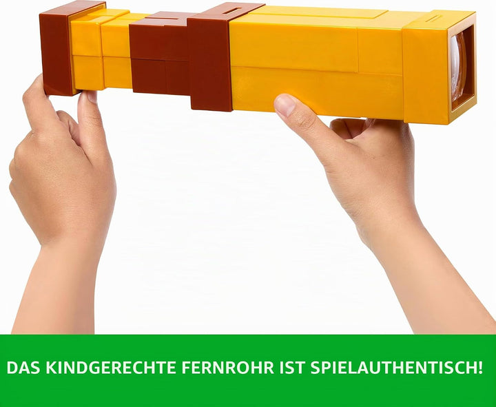 Mattel Minecraft Pixel-Fernrohr Spielzeug mit Pixellinse, Zubehörteil für Rollenspiele und Kostüme i