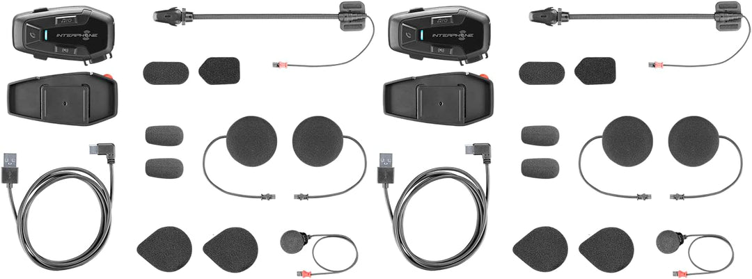 INTERPHONE UCOM7R - Doppelt - Abnehmbare Bluetooth 5.2-Motorrad-Gegensprechanlage und integrierter A