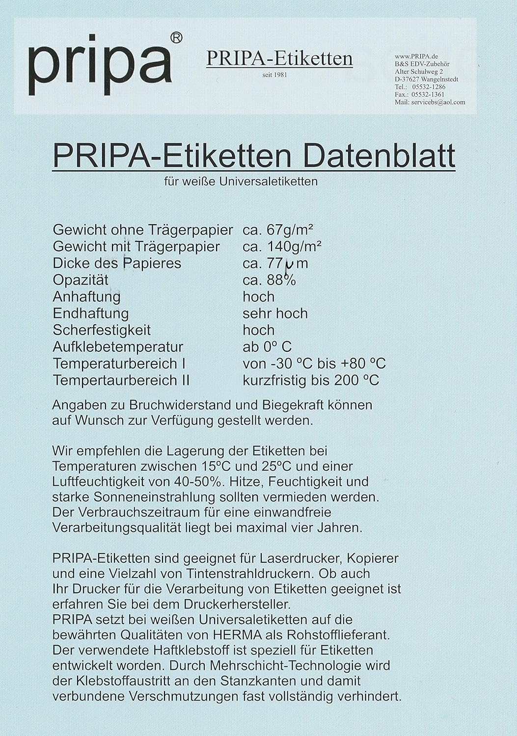 pripa Universal Etiketten 210 x 148 mm - 500 Blatt Grosspackung DIN A4-1000 selbstklebende bedruckba