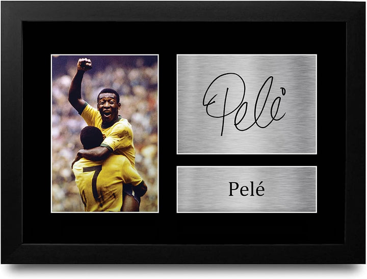 HWC Trading Pele A4 Gerahmte Signiert Gedruckt Autogramme Bild Druck-Fotoanzeige Geschenk Für Brazil