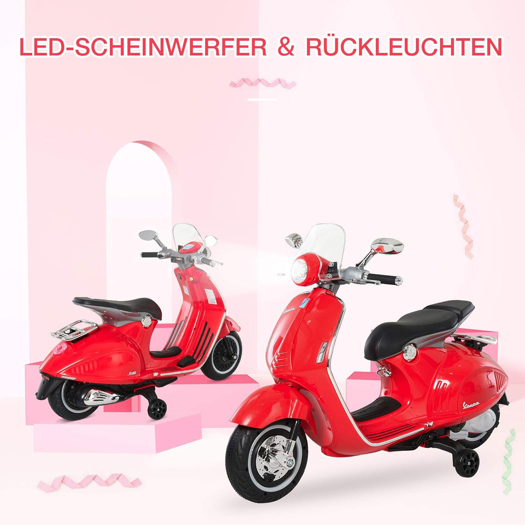 HOMCOM Elektro Kindermotorrad Elektromotorrad mit MP3, Musik, Scheinwerfer, Vor- und Rückwärtsgang,