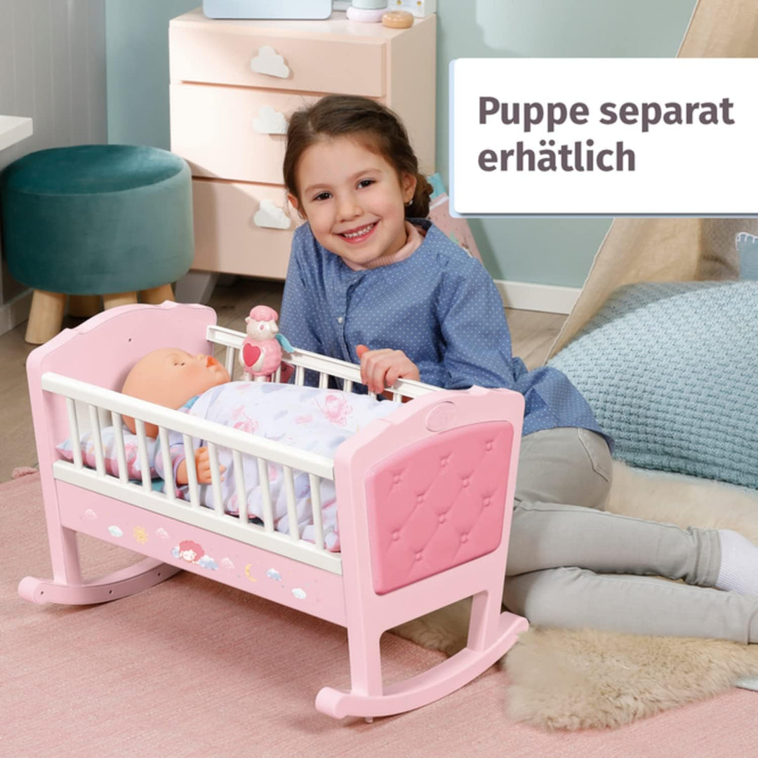 Zapf Creation 703236 Baby Annabell Sweet Dreams Wiege Puppenwiege mit automatischer Schaukelfunktion