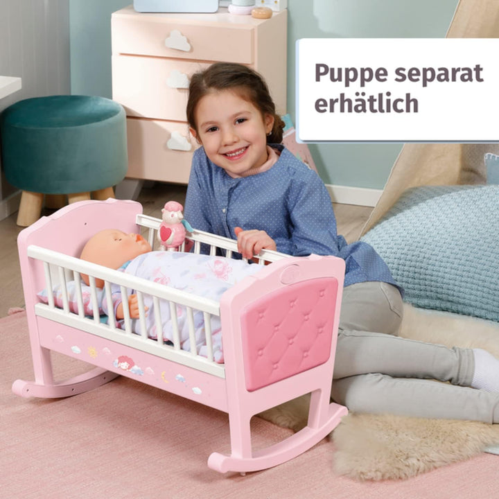 Zapf Creation 703236 Baby Annabell Sweet Dreams Wiege Puppenwiege mit automatischer Schaukelfunktion