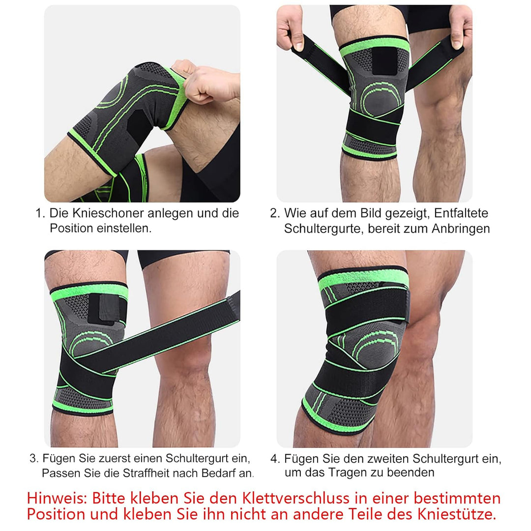 Kniestütze 2 Stück Sport Kniebandage mit Verstellbaren Riemen Männer Damen Knie Sleeve für Knieschme