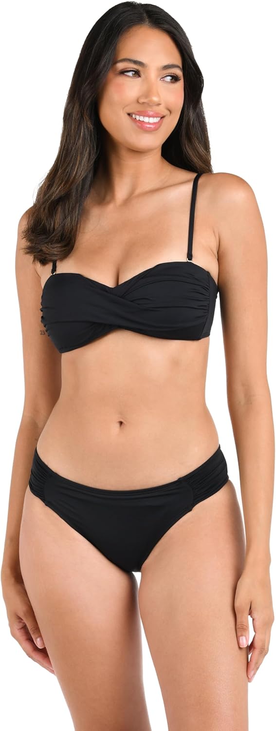 La Blanca Damen Side Shirred Hipster Swimsuit Bottom Bikini-Unterteile Grösse: 4 Schwarz, Grö&#
