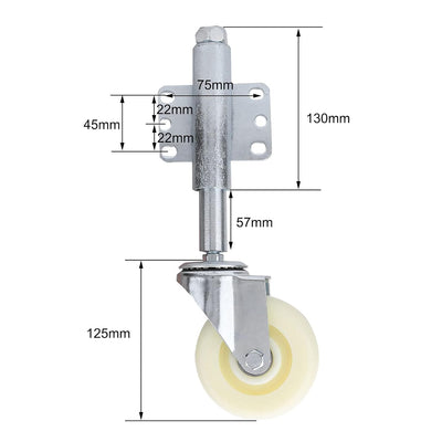 Fafeicy 4" Nylon Gate Wheel, Federbelastete Lenkrolle, 100 mm Nachlaufdurchmesser, Maximal Tragfähig