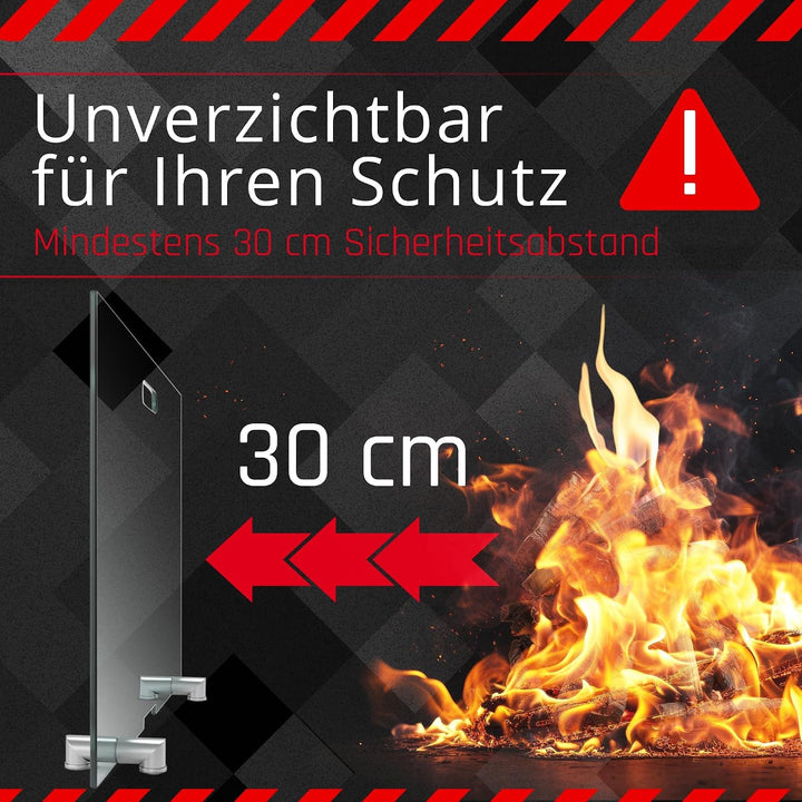 BIJON Kaminschutzgitter aus Spezial-Sicherheitsglas, Hitzeschutz Funkenschuztgitter, Ofenschutzgitte
