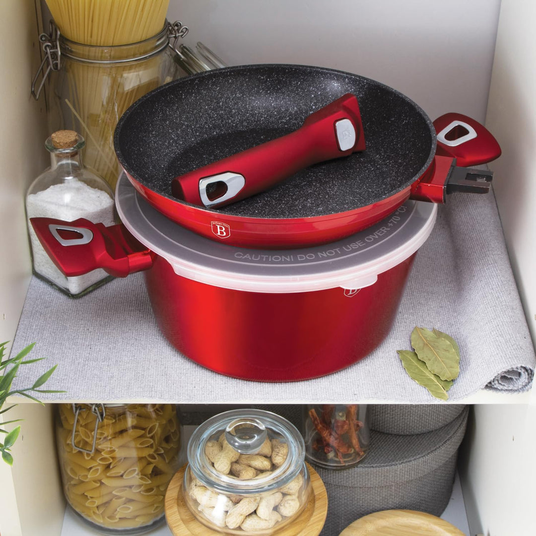 BerlingerHaus Metallic Line Kochtopfset 13-teilig Rot