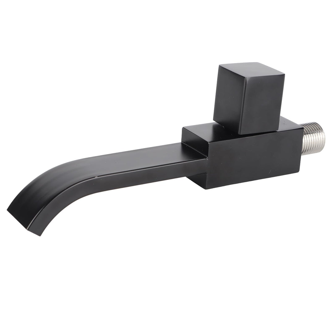 Waschtischarmatur - G1/2 Wandwaschbecken Waschbeckenarmatur Kaltwasserhahn Badzubehör Mattschwarz