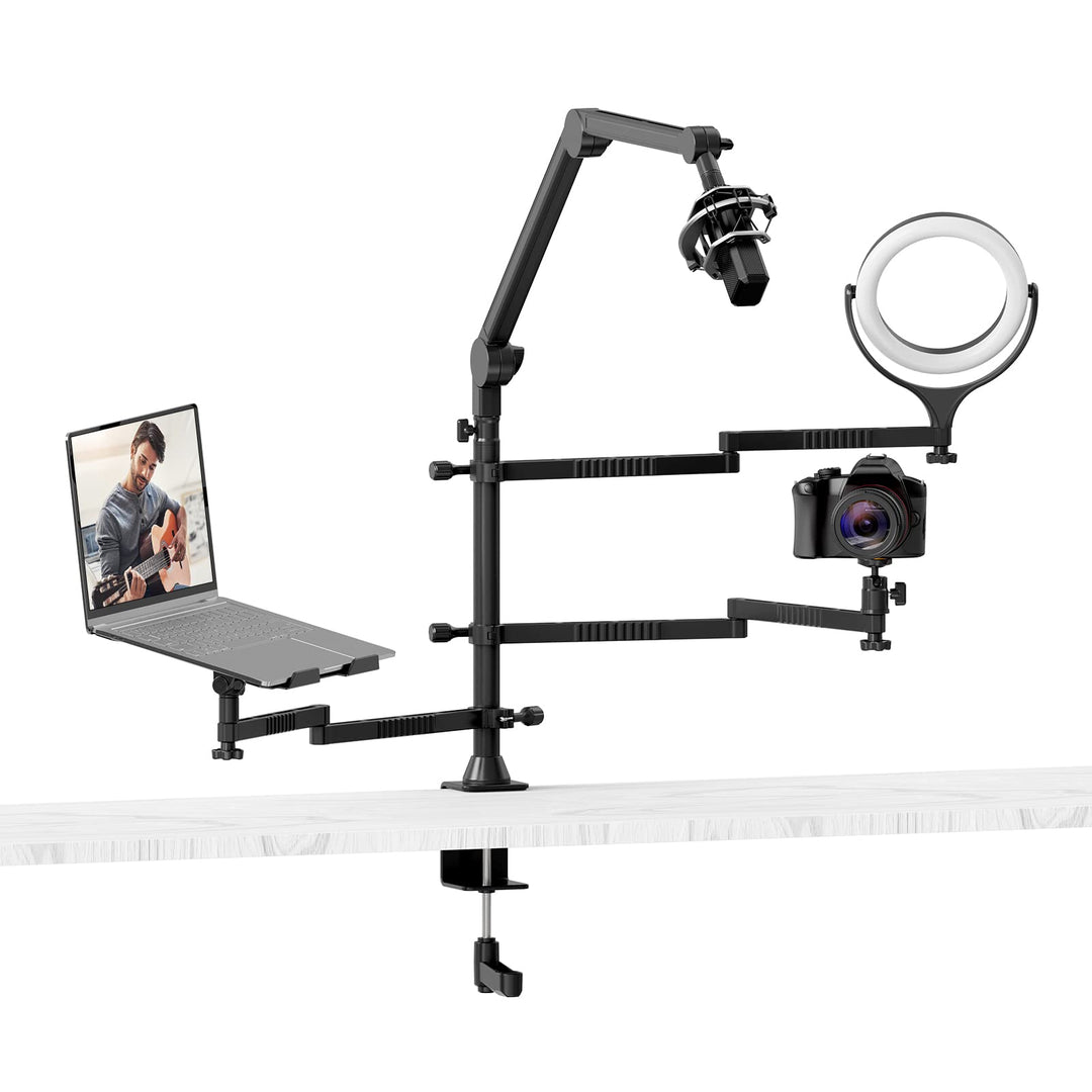 VIJIM LS21 Live-Übertragungsstativ mit 4 Armen/Mikrofonarm / 3X separatem Arm/Stativkopf