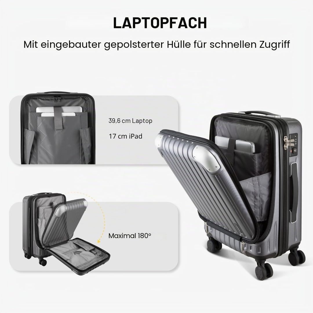 LEVEL8 Koffer Trolleys Hartschalen Leicht ABS+ PC Handgepäck Hartschalen-Koffer Trolley Rollkoffer R