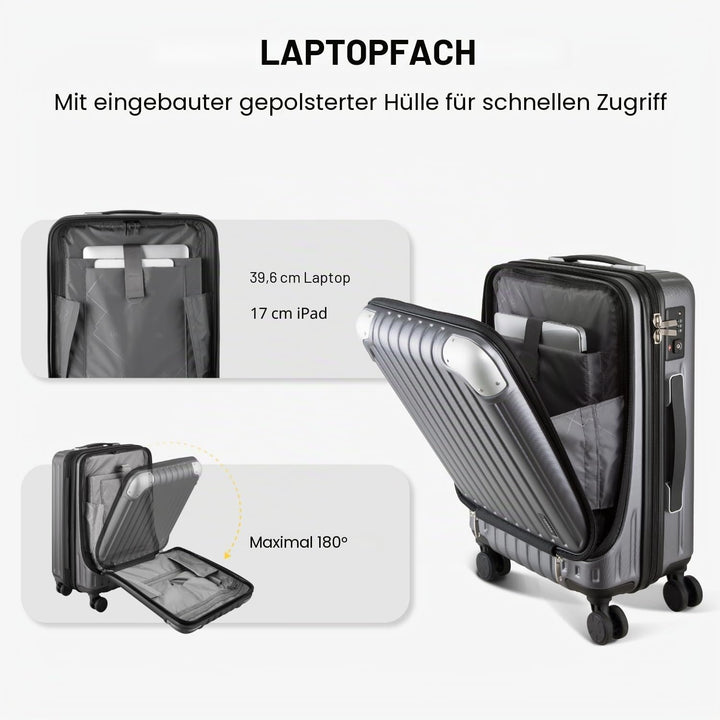 LEVEL8 Koffer Trolleys Hartschalen Leicht ABS+ PC Handgepäck Hartschalen-Koffer Trolley Rollkoffer R