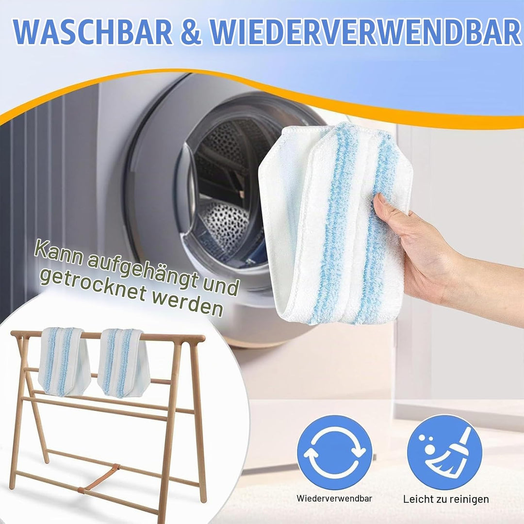 6 Stück für Vileda H2PrO Bodenwischer Ersatzbezug, Maschinenwaschbar, Kompatibel mit Vileda H2Pro &amp;