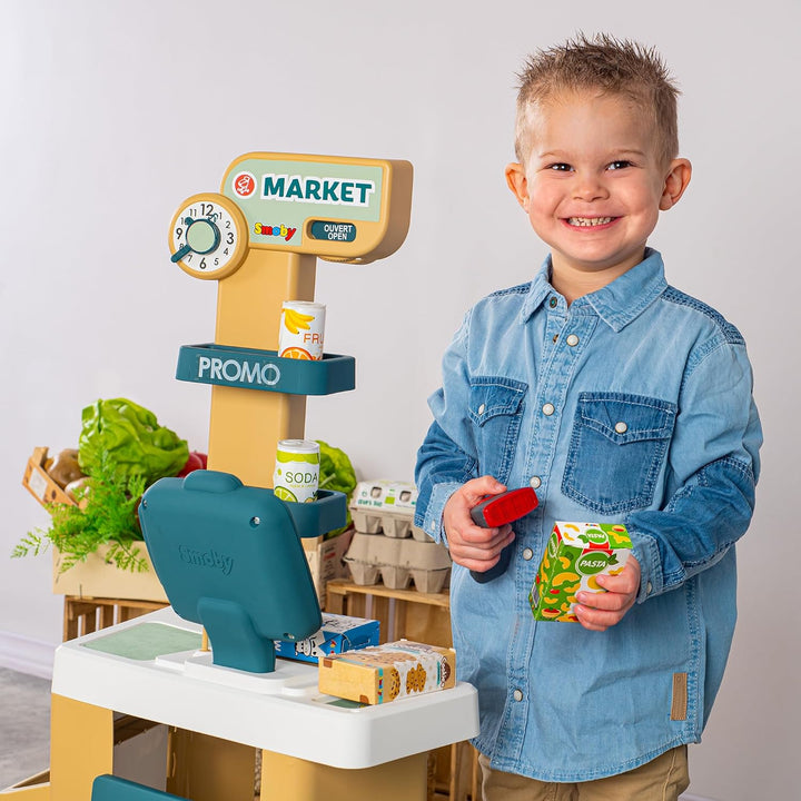 Smoby - Supermarkt mit Einkaufswagen - Spielsupermarkt mit Licht, Sound und Elektronischen Funktione