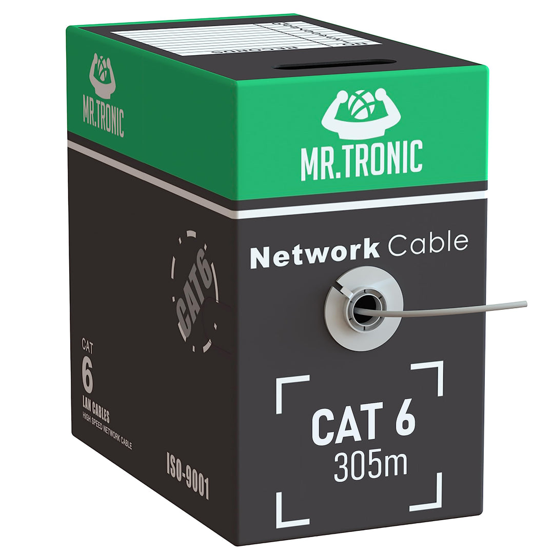 Mr. Tronic 305m Ethernet Netzwerkkabel Cat 6, LAN Netzwerkkabel Für Schnelle &amp; Zuverlässige Internet