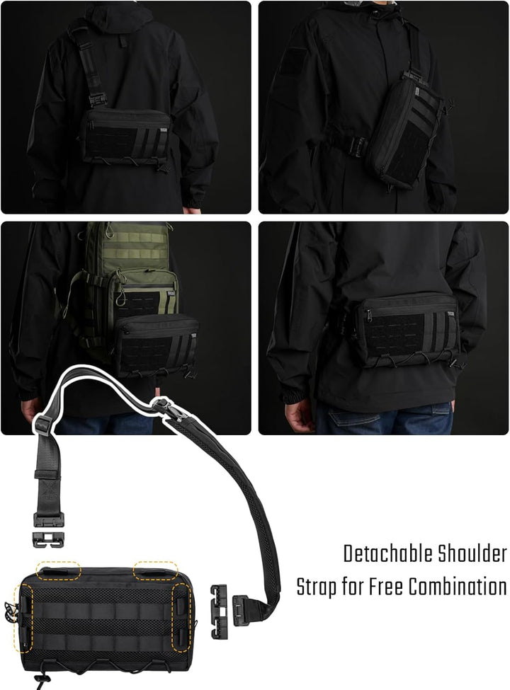 TACTICAL GEEK Cache L3 EDC Sling Bag Chest Crossbody Bag für Herren Damen, YKK Reissverschluss Umhän