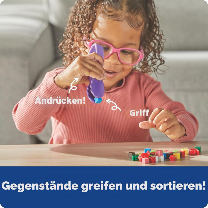 Learning Resources Flex Grip Tongs Pinzette Feinmotorik Greifwerkzeug Set für Vorschule und Kita Han