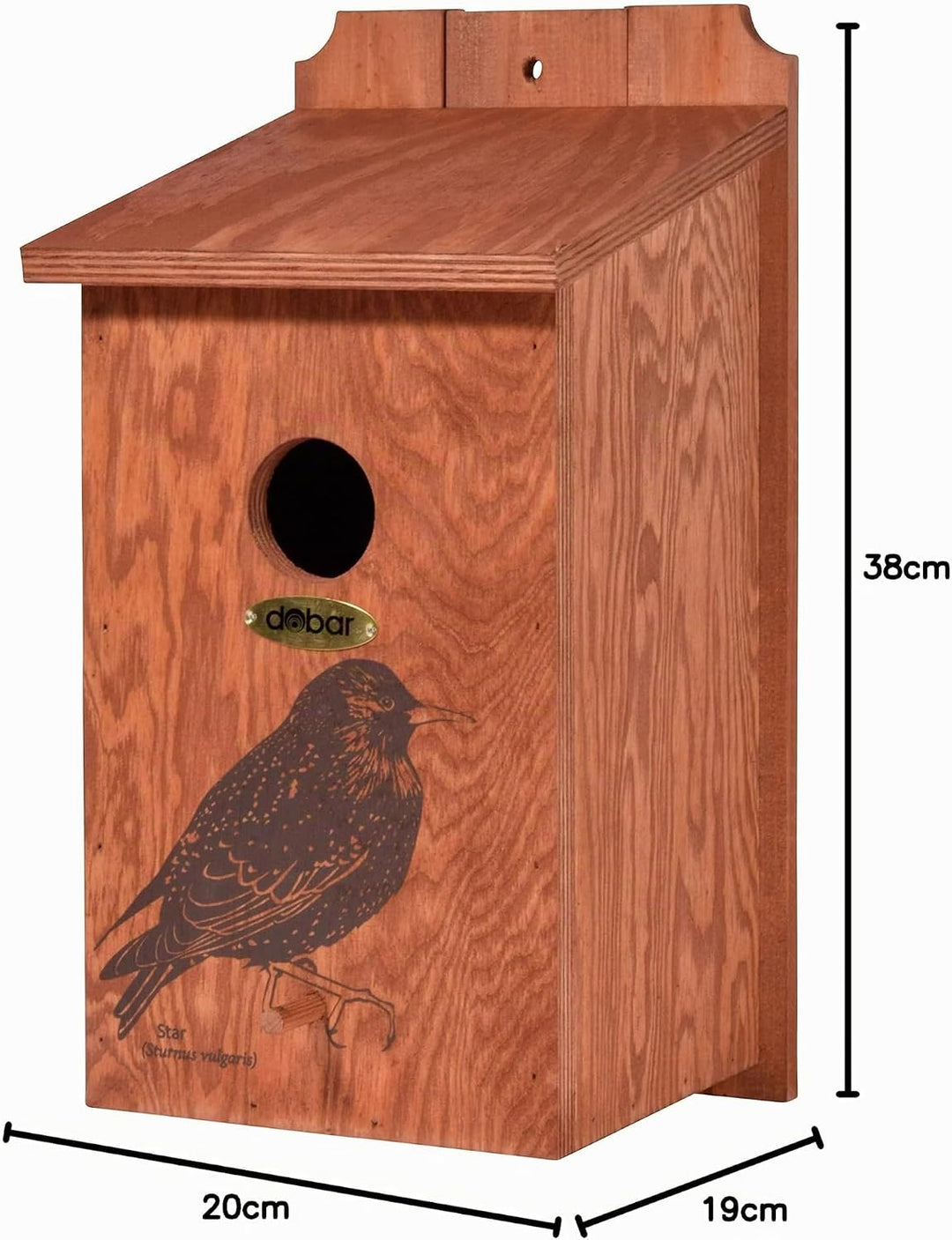 dobar® green label 22362FSCe Nistkasten "Star" - Starenkasten aus Holz - Nisthilfe für Wildvögel - W