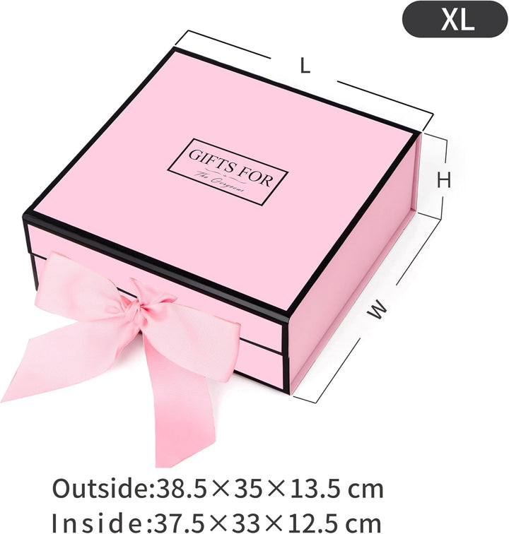 JiaWei Geschenkbox (Stil-1) 38,5 x 35 x 12,8 cm Extra Gross, Geschenkkarton mit Magnetisch Deckel un