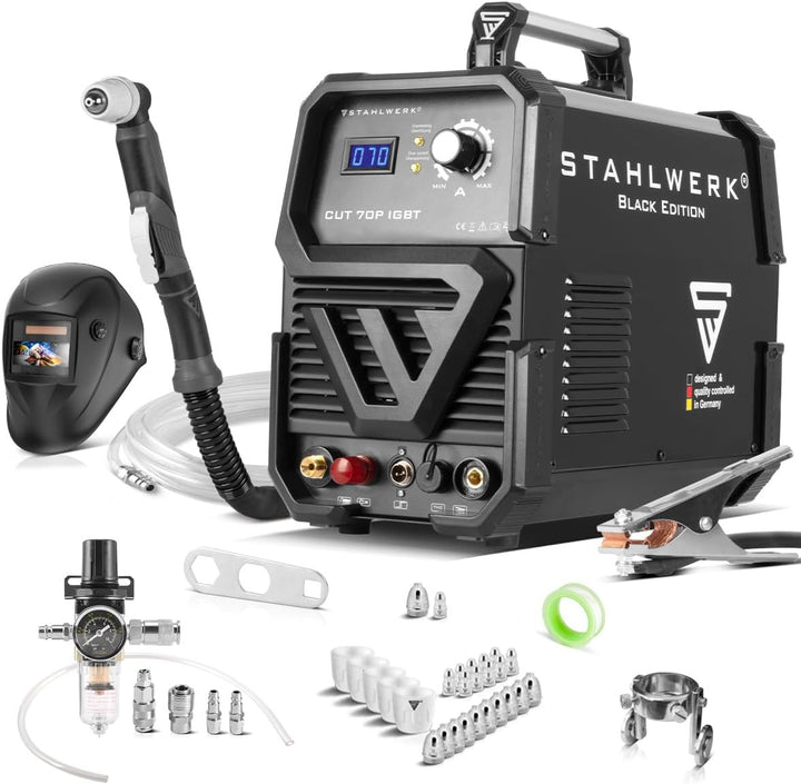 STAHLWERK CUT 70 P IGBT Vollausstattung Plasmaschneider mit 70 Ampere Pilot-Zündung bis 25 mm Schnei