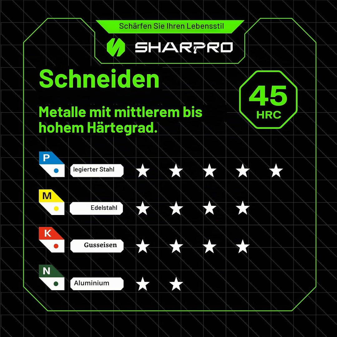 Schaftfräser, 4 mm Schaft and 1 mm Schnittdurchmesser, Hartmetallfräser für CNC-Fräsmaschine, ideal