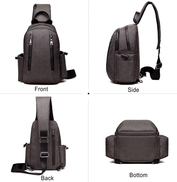 FANDARE Retro Brusttasche Sling Bag Sling Rucksack Schultertasche Crossbody Bag Business Umhängetasc