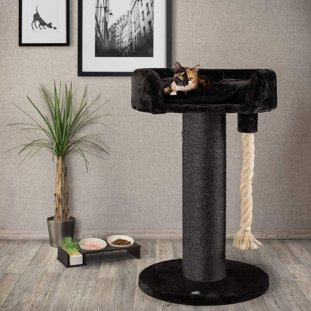 CanadianCat Company | Kratzbaum Ontario - XXL Katzenlounge 100 cm Höhe | anthrazit | Ø 20cm Sisal-Kr