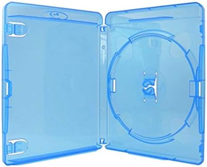 Amaray Blu-ray Hülle, 15 mm, Maschinen-pack-Qualität, Transparent, Blau, 50 Stück